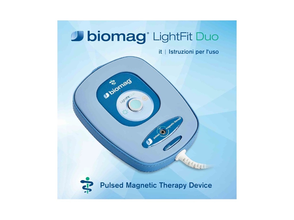 Bedienungsanleitung für das Magnetfeldtherapiegerät LightFit Duo – Italienisch