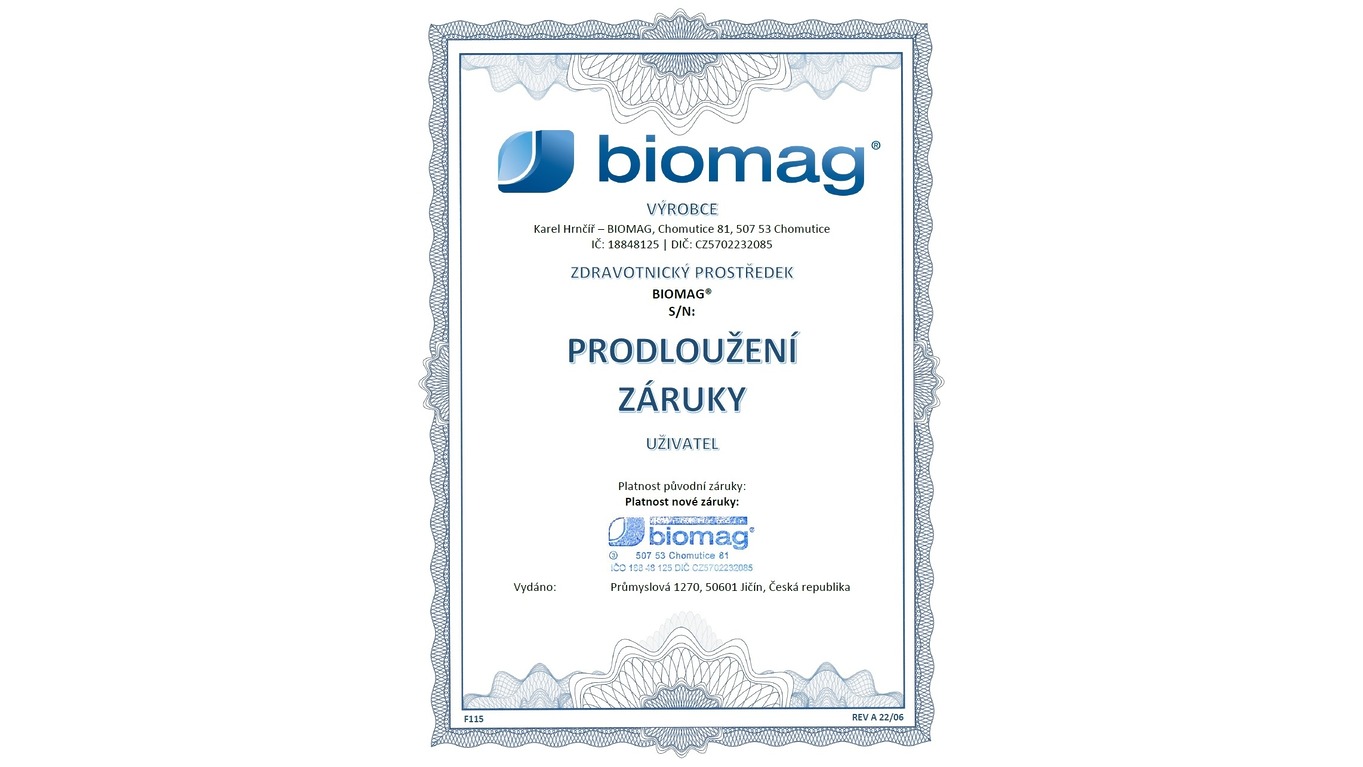 Garantía extendida para los dispositivos de magnetoterapia Biomag